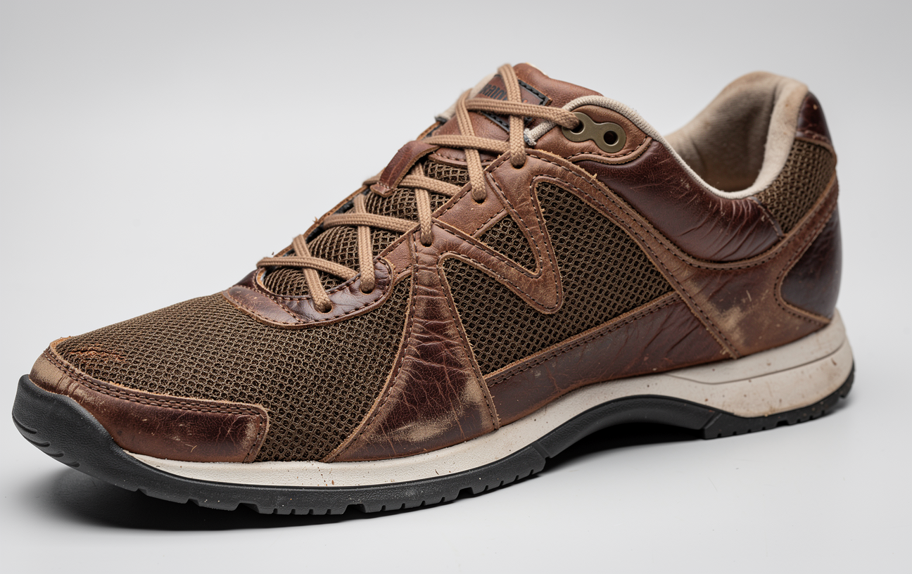 Finished photorealistic leather sneaker render
