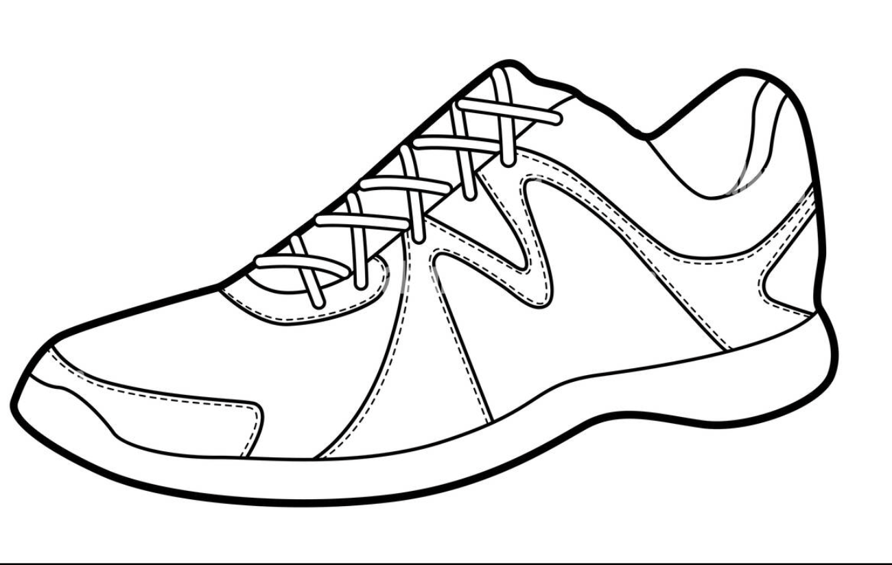 2D line drawing of a sneaker design